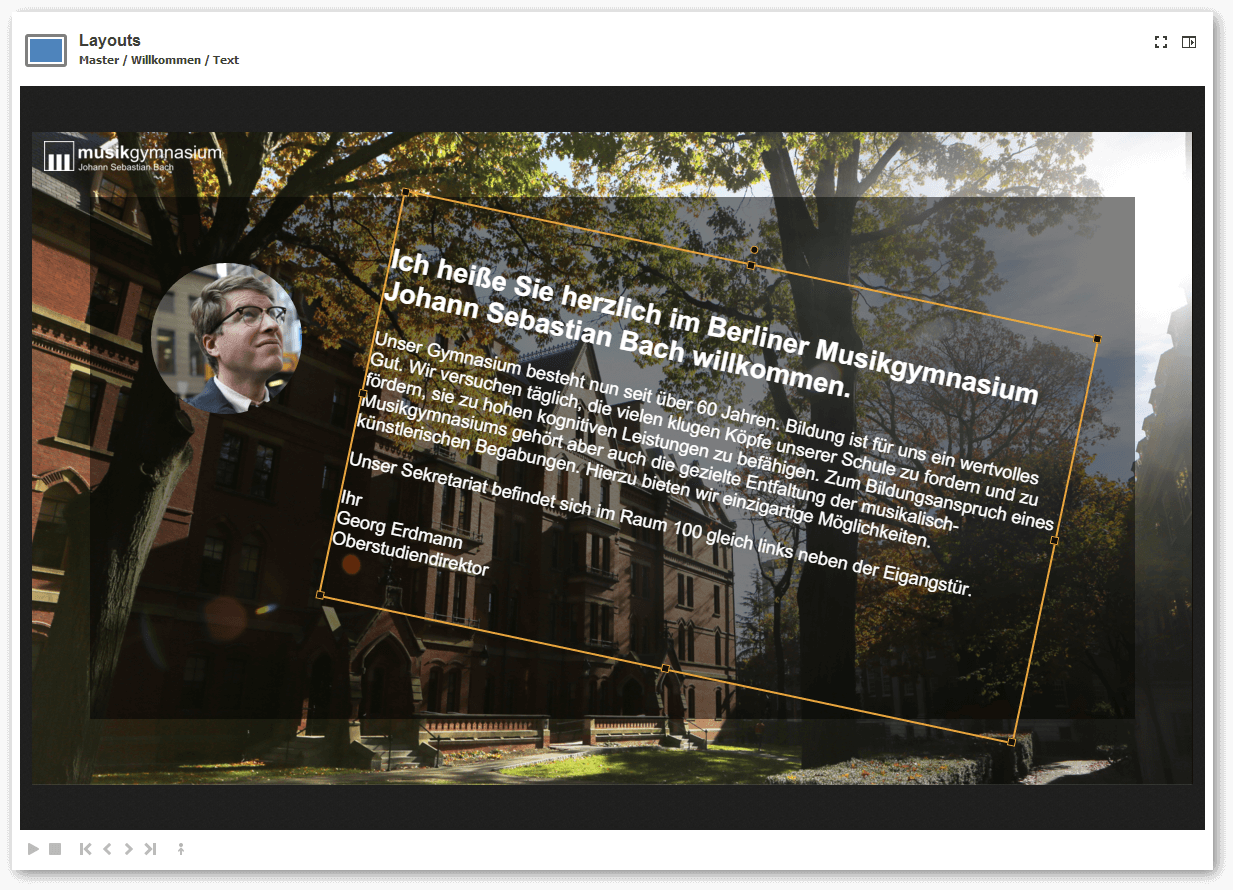 Screenshot: Layout designer
